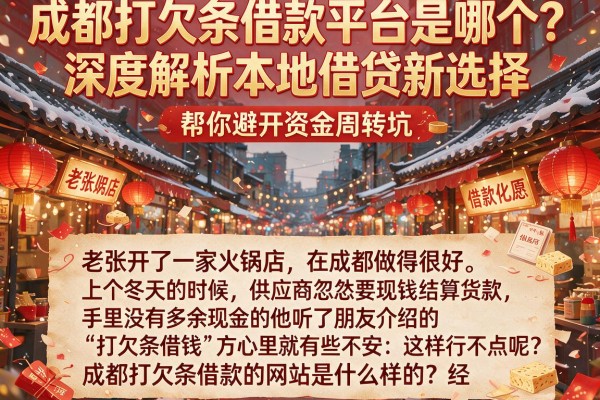 成都打欠条借款平台是哪个？深度解析本地借贷新选择，帮你避开资金周转坑