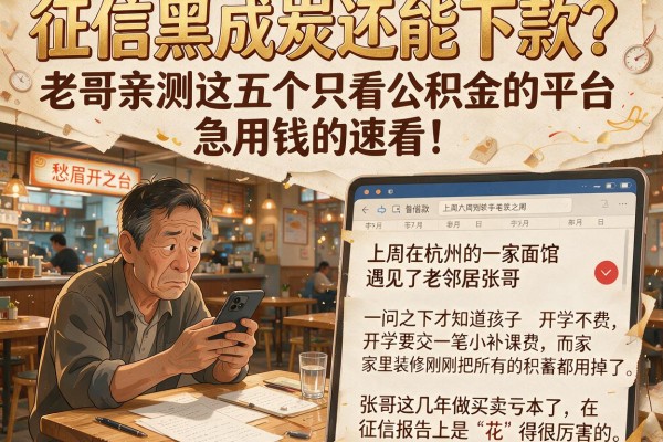 征信黑成炭还能下款？老哥亲测这五个只看公积金的平台，急用钱的速看！