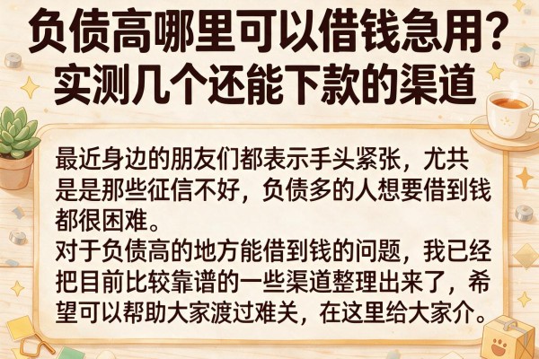 负债高哪里可以借钱急用？实测几个还能下款的渠道