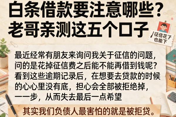 白条借款要注意哪些？老哥亲测这五个口子，征信花了也能下