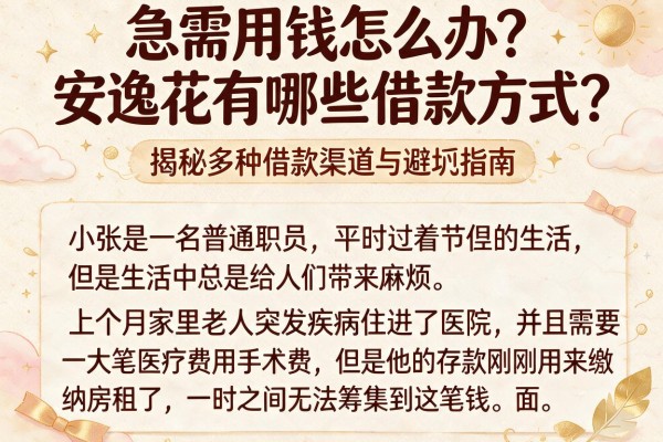 急需用钱怎么办？安逸花有哪些借款方式？揭秘多种借款渠道与避坑指南