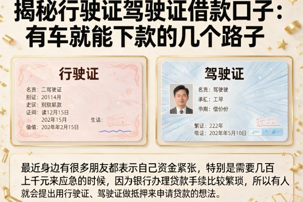 揭秘行驶证驾驶证借款口子：有车就能下款的几个路子