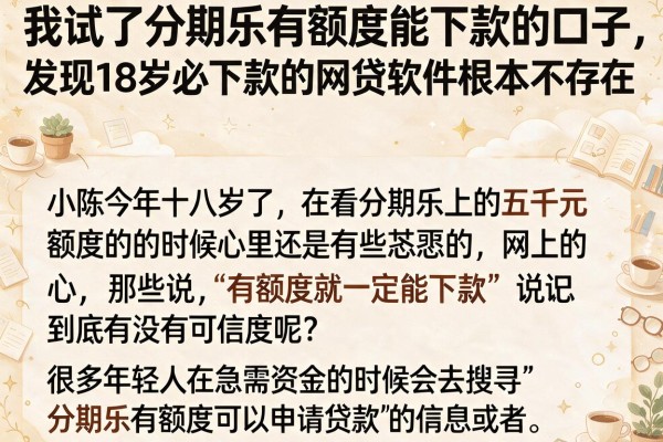 我试了分期乐有额度能下款的口子，发现18岁必下款的网贷软件根本不存在