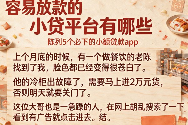 容易放款的小贷平台有哪些，陈列5个必下的小额贷款app