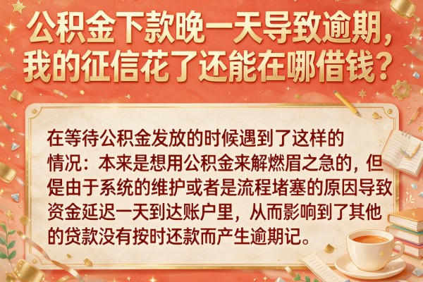 公积金下款晚一天导致逾期，我的征信花了还能在哪借钱？