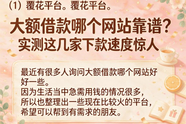 大额借款哪个网站靠谱？实测这几家下款速度惊人