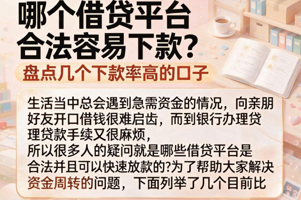 哪个借贷平台合法容易下款?盘点几个下款率高的口子