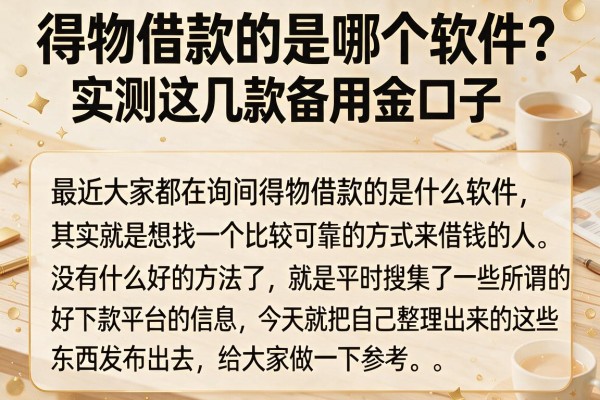 得物借款的是哪个软件?实测这几款备用金口子