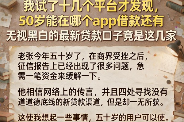 我试了十几个平台才发现，50岁能在哪个app借款还有无视黑白的最新贷款口子竟是这几家