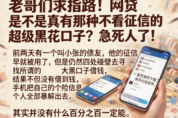老哥们求指路！网贷是不是真有那种不看征信的超级黑花口子？急死人了！