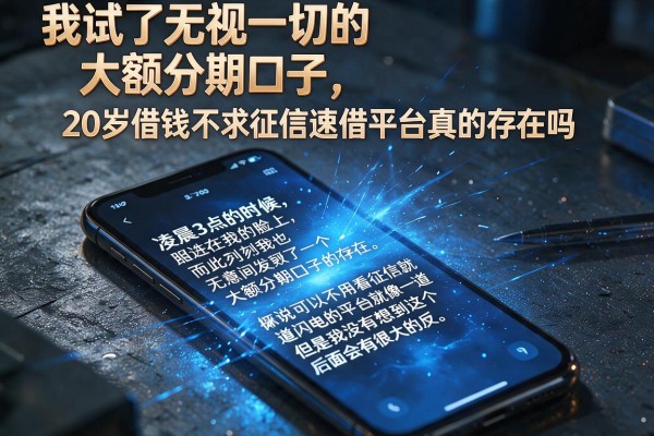 我试了无视一切的大额分期口子，20岁借钱不求征信速借平台真的存在吗