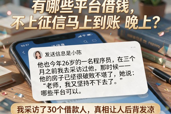 有哪些平台借钱不上征信马上到账晚上？我采访了30个借款人，真相让人后背发凉