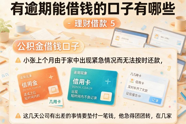 有逾期能借钱的口子有哪些，罗列5个公积金借钱口子