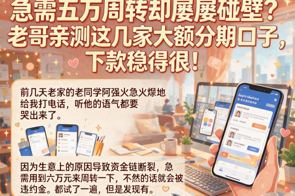 急需五万周转却屡屡碰壁？老哥亲测这几家大额分期口子，下款稳得很！