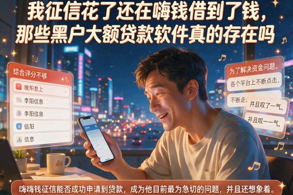 我征信花了还在嗨钱借到了钱，那些黑户大额贷款软件真的存在吗