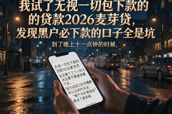 我试了无视一切包下款的贷款2026麦芽贷，发现黑户必下款的口子全是坑