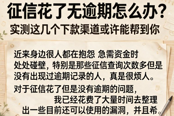 征信花了无逾期怎么办？实测这几个下款渠道或许能帮到你