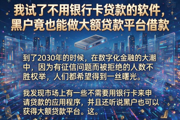 我试了不用银行卡贷款的软件，黑户竟也能做大额贷款平台借款