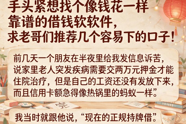 手头紧想找个像钱花一样靠谱的借钱软件，求老哥们推荐几个容易下的口子！