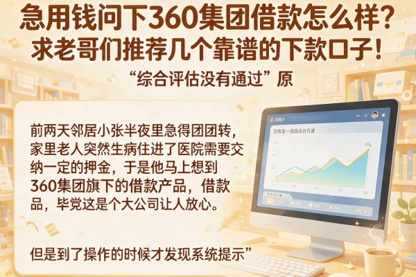 急用钱问下360集团借款怎么样？求老哥们推荐几个靠谱的下款口子！