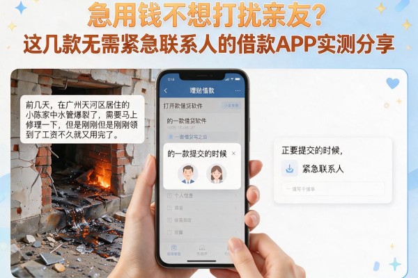 急用钱不想打扰亲友？这几款无需紧急联系人的借款APP实测分享