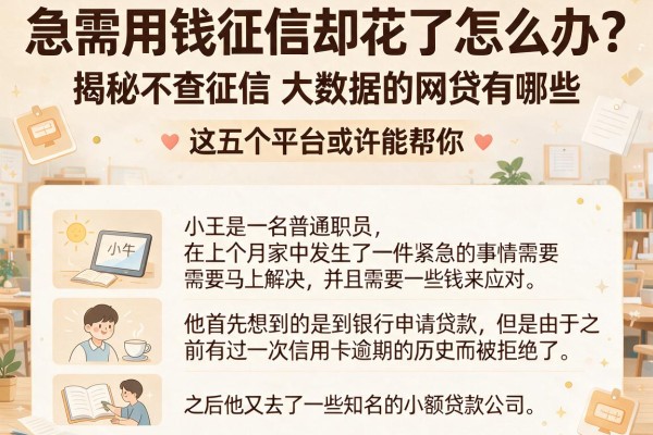 急需用钱征信却花了怎么办？揭秘不查征信 大数据的网贷有哪些，这五个平台或许能帮你