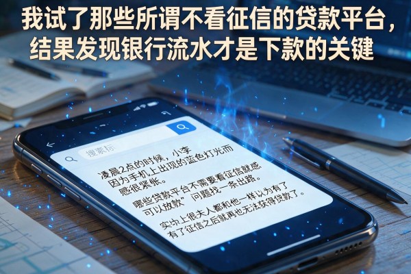 我试了那些所谓不看征信的贷款平台，结果发现银行流水才是下款的关键