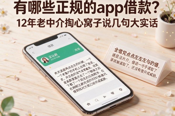 有哪些正规的app借款？12年老中介掏心窝子说几句大实话