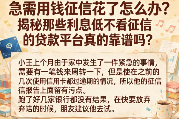 急需用钱征信花了怎么办？揭秘那些利息低不看征信的贷款平台真的靠谱吗？
