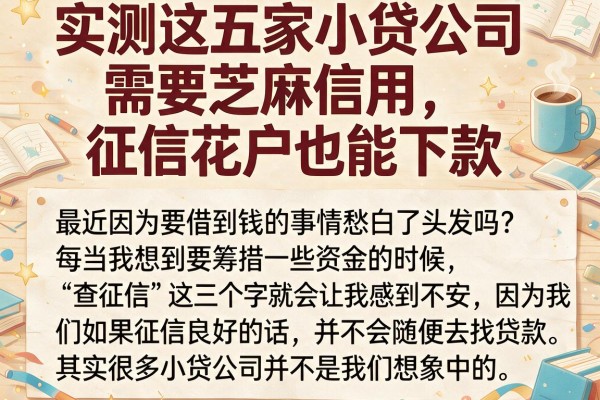 实测这五家小贷公司需要芝麻信用，征信花户也能下款