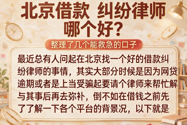 北京借款纠纷律师哪个好？整理了几个能救急的口子