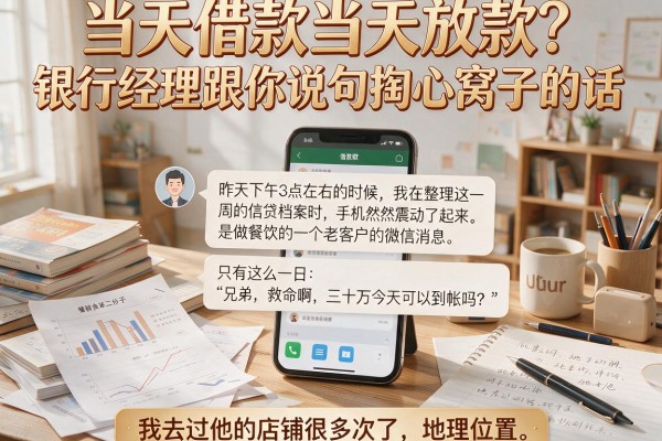 当天借款当天放款？银行经理跟你说句掏心窝子的话