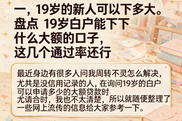 盘点19岁白户能下什么大额的口子，这几个通过率还行