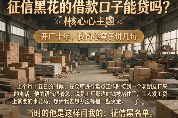 征信黑花的借款口子能贷吗?开厂十年,我掏心窝子讲几句