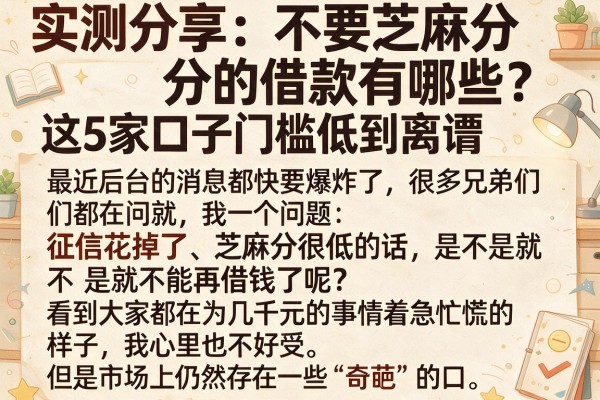 实测分享:不要芝麻分的借款有哪些?这5家口子门槛低到离谱