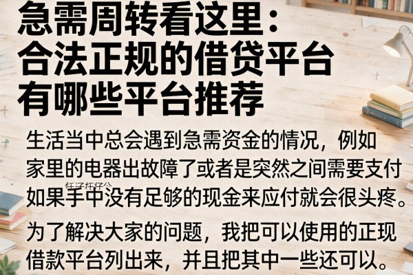 急需周转看这里：合法正规的借贷平台有哪些平台推荐