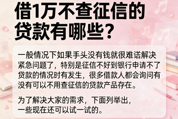 借1万不查征信的贷款有哪些?整理了几个还能下款的渠道