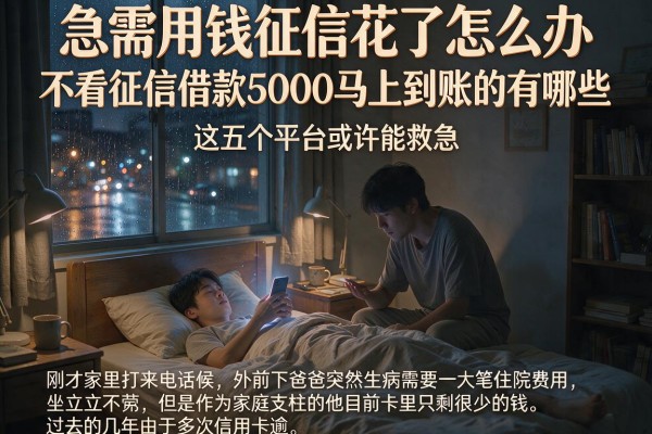 急需用钱征信花了怎么办？不看征信借款5000马上到账的有哪些，这五个平台或许能救急