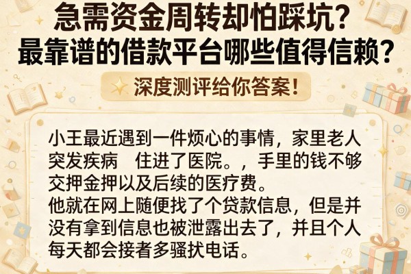 急需资金周转却怕踩坑？最靠谱的借款平台哪些值得信赖？这篇深度测评给你答案！