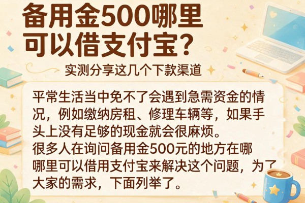 备用金500哪里可以借支付宝？实测分享这几个下款渠道