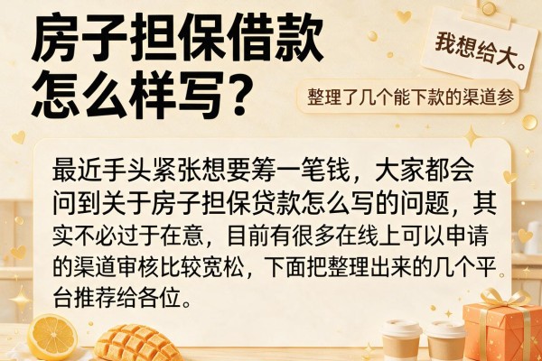 房子担保借款怎么样写？整理了几个能下款的渠道参考