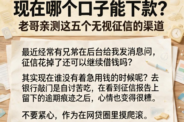 现在哪个口子能下款？老哥亲测这五个无视征信的渠道