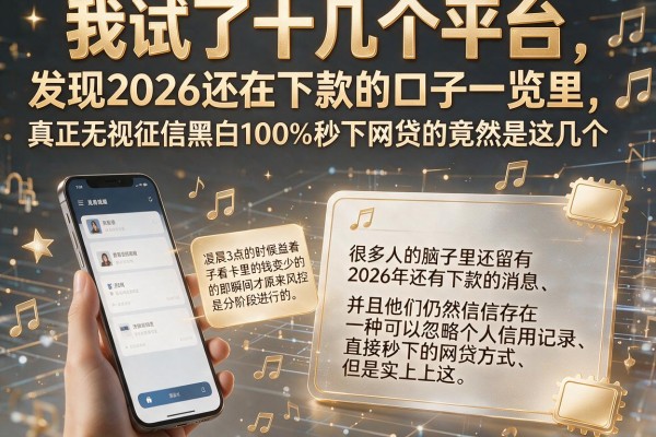 我试了十几个平台，发现2026还在下款的口子一览里，真正无视征信黑白100%秒下网贷的竟然是这几个