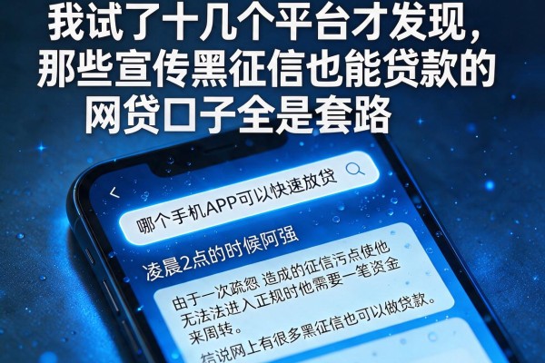 我试了十几个平台才发现，那些宣传黑征信也能贷款的网贷口子全是套路