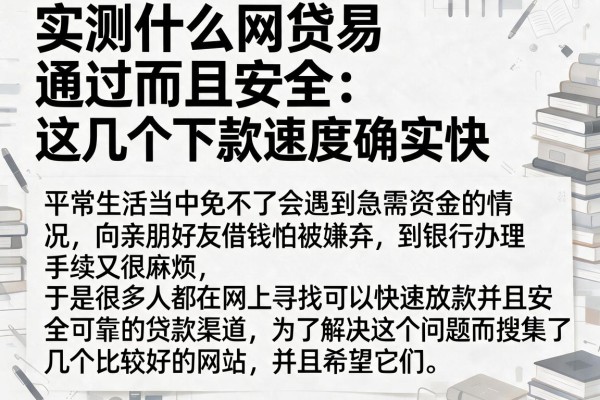实测什么网贷易通过而且安全，这几个下款速度确实快