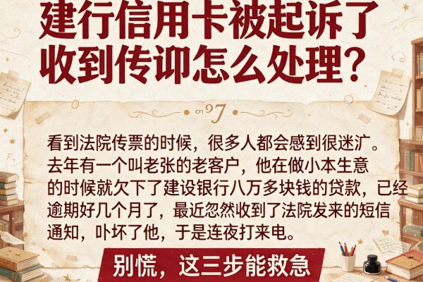 建行信用卡被起诉了收到传票怎么处理?别慌,这三步能救急