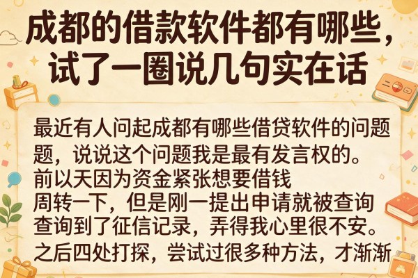 成都的借款软件都有哪些，试了一圈说几句实在话