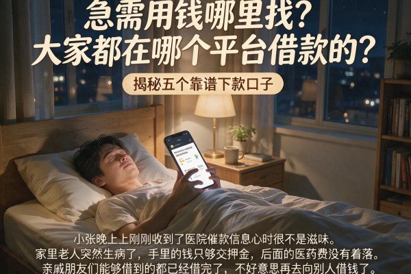 急需用钱哪里找？大家都在哪个平台借款的？揭秘五个靠谱下款口子
