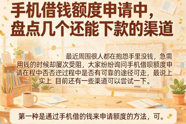 手机借钱额度申请中，盘点几个还能下款的渠道