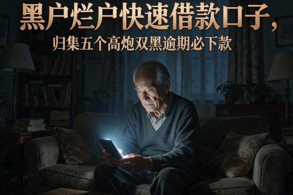 黑户烂户快速借款口子，归集五个高炮双黑逾期必下款app